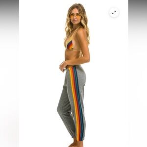 Aviator Nation - 5 Stripe Sweatpants - Heather Grey